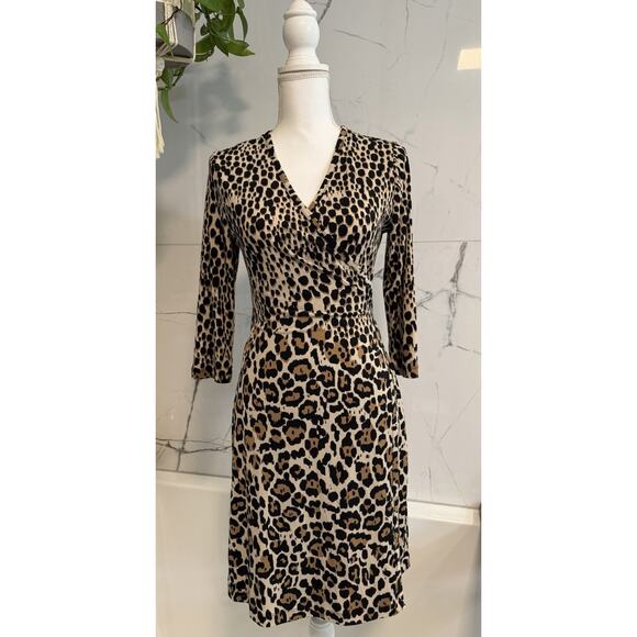 Banana Republic | Women’s Wrap Dress, Cheetah Leopard Print - Size Small - Picture 2 of 6